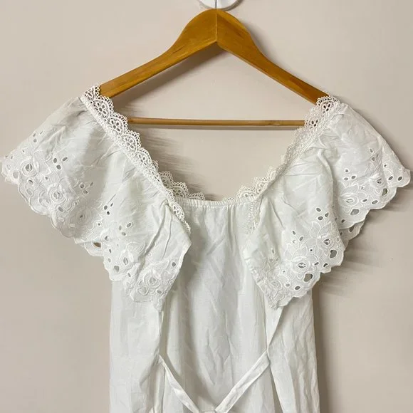Medium- White Off-shoulder Mini Dress - Picture 6 of 9